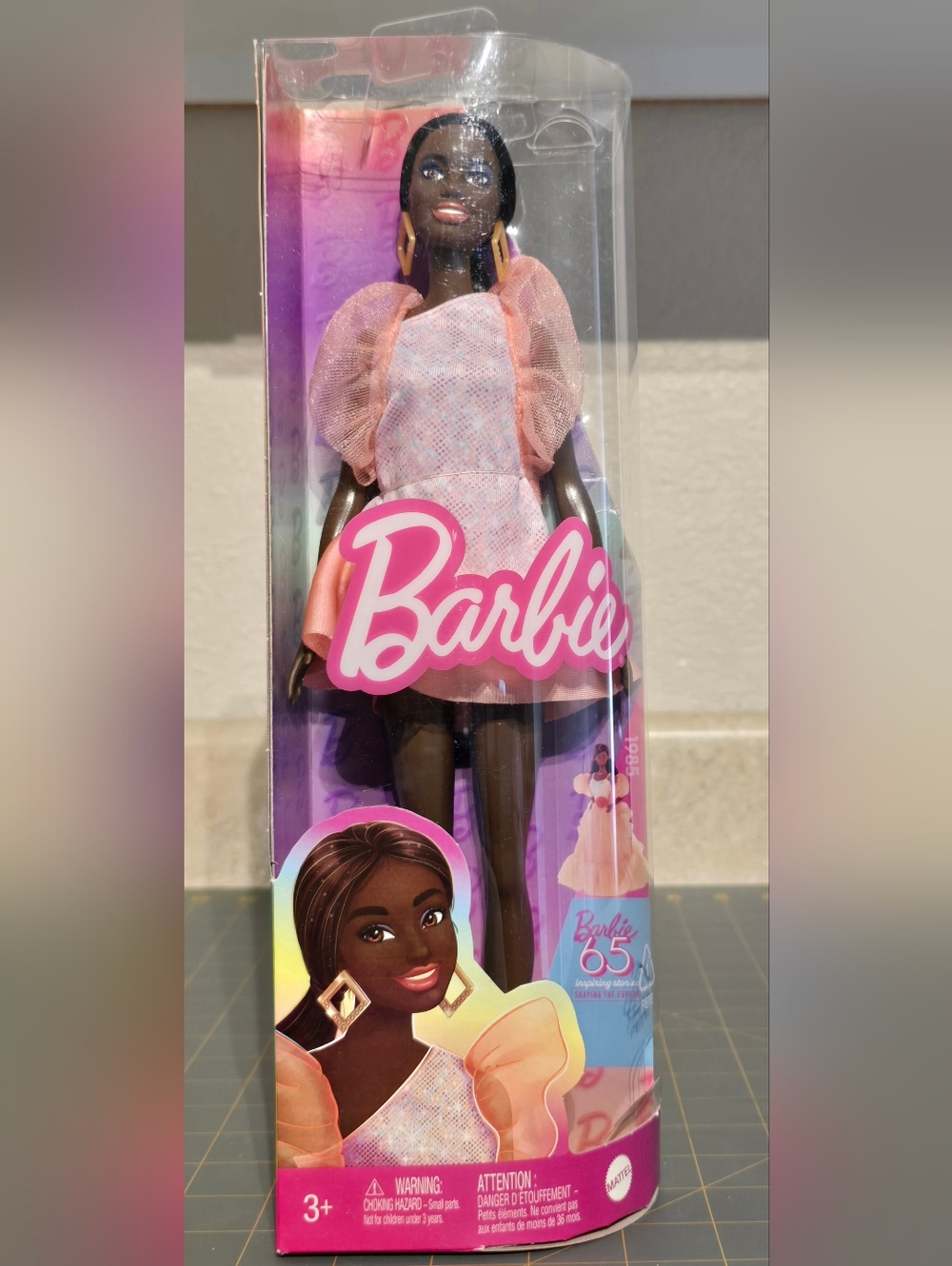 Barbie Doll in Pink Puff Sleeve Dress